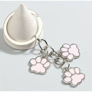 3/$25 Paw Prints Pink Stainless Steel Keychain NEW